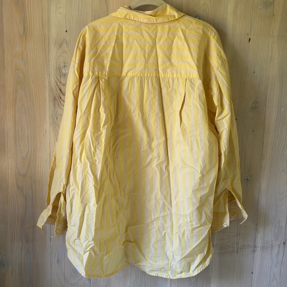 A New Day Yellow striped Button Down Shirt Size L - Picture 4 of 7